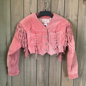 Vintage CHIA leather suede, cropped jacket